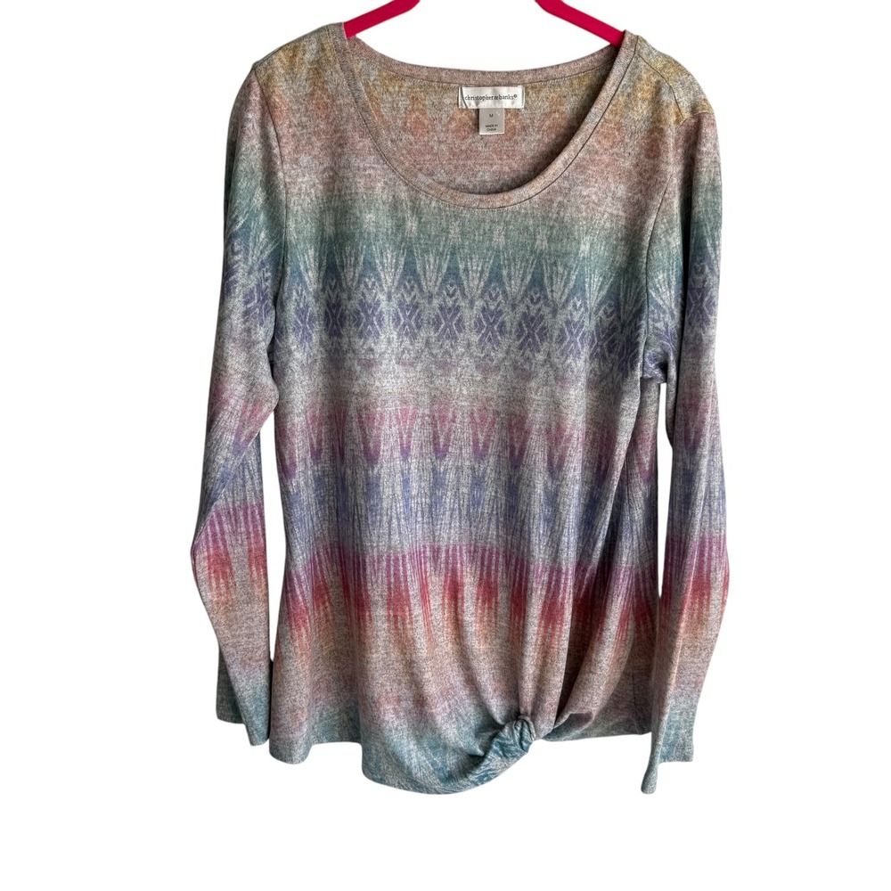CHRISTOPHER & BANKS‎ Multicolor Lightweight Knit Ladies Top, M